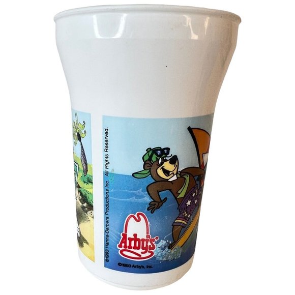 1993 Arbys Yogi Bear Promo Plastic Mug Cup Cindy Boo Boo Ranger Smith Set Of 3 - Picture 12 of 13